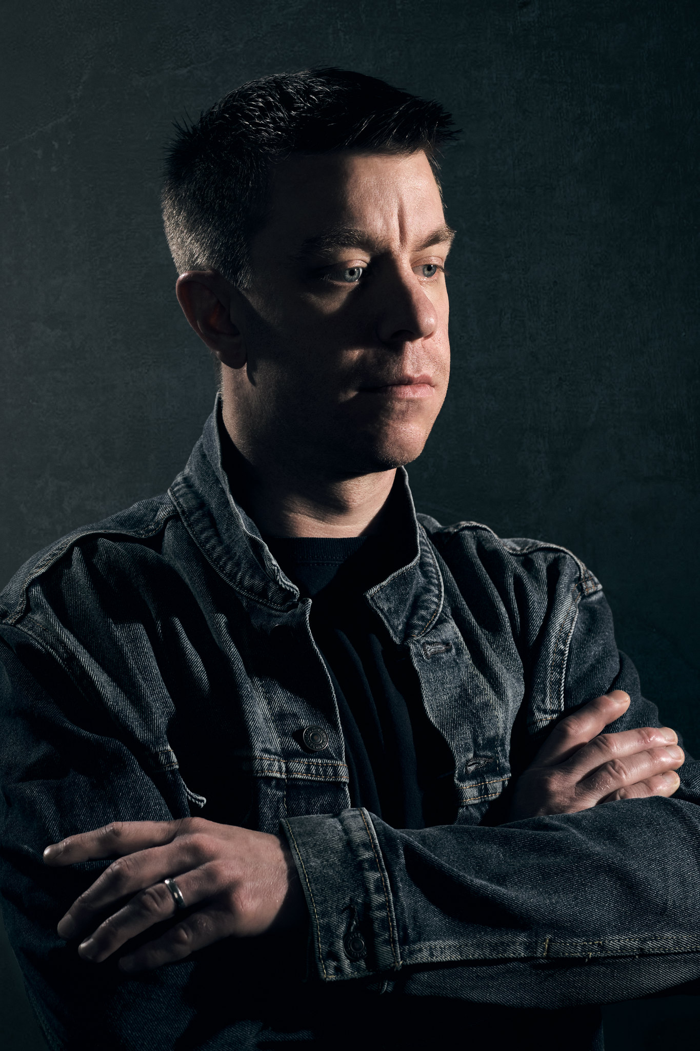 Low-key profile portrait
